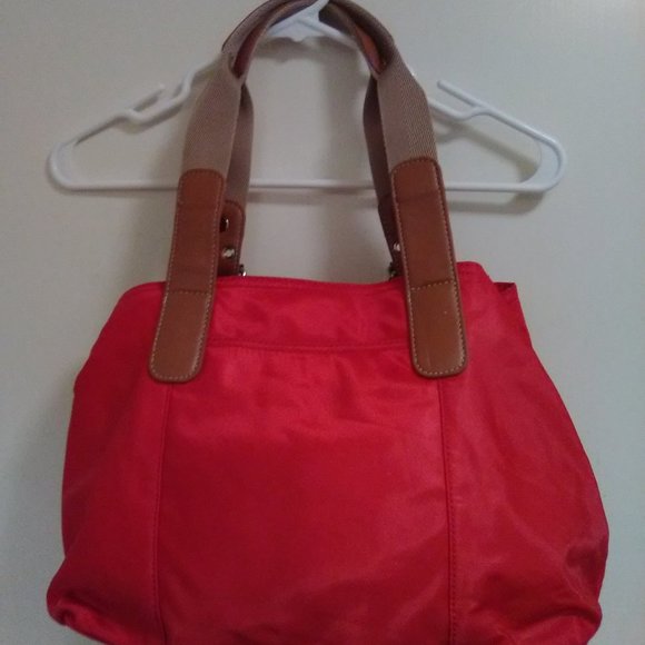 Franco Sarto Red Medium Size Bag Leather & Fabric NWT - Picture 7 of 14